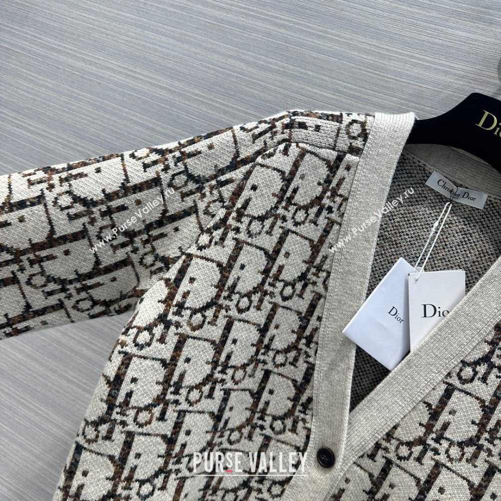 Dior Wool Oblique Cardigan D112526 Beige 2023 (Q-23112526)