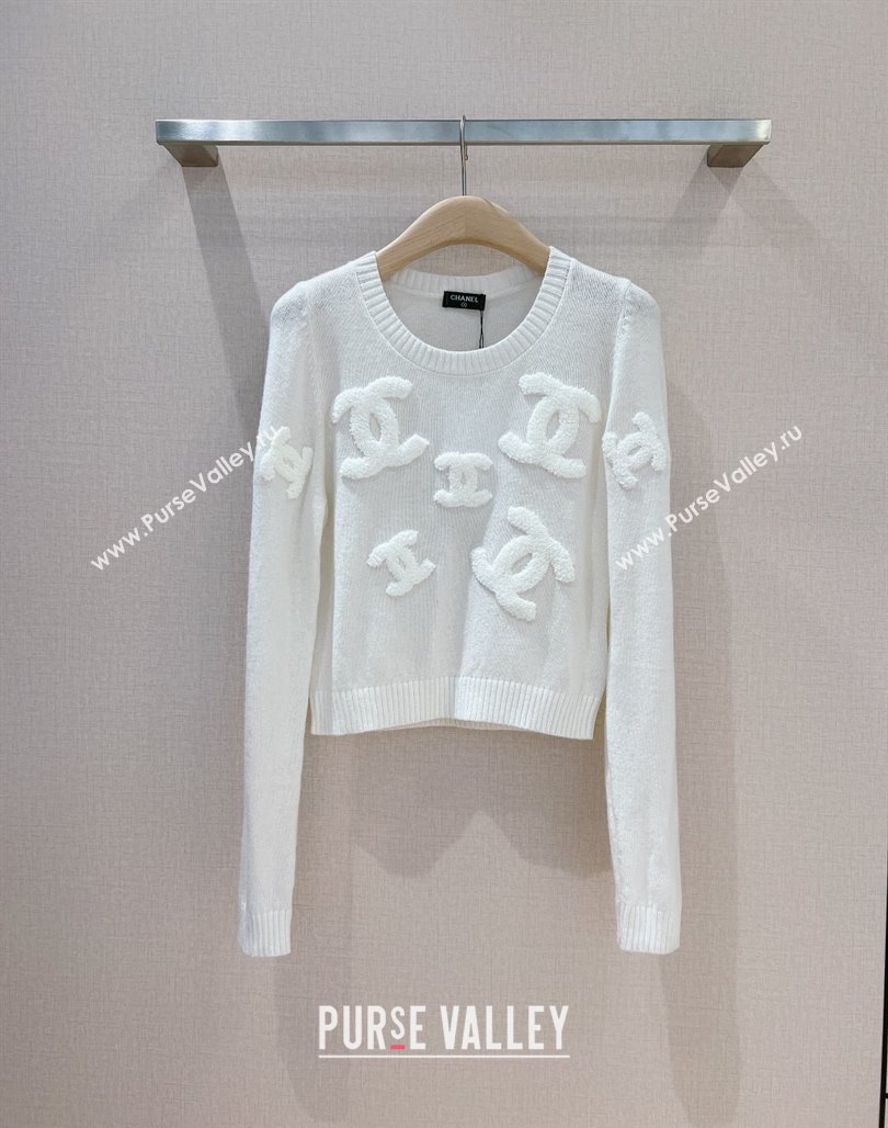 Chanel Wool Sweater CH112720 White 2023 (Q-23112720)