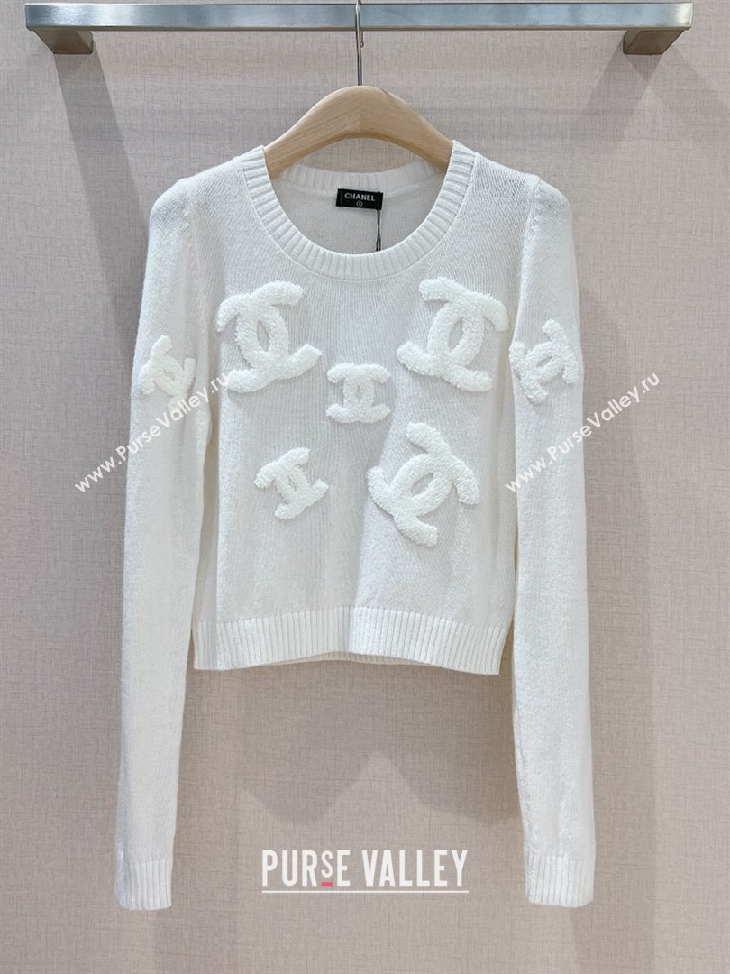 Chanel Wool Sweater CH112720 White 2023 (Q-23112720)