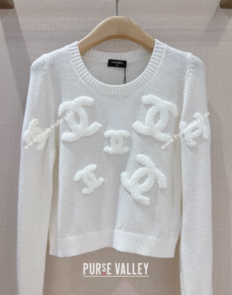 Chanel Wool Sweater CH112720 White 2023 (Q-23112720)