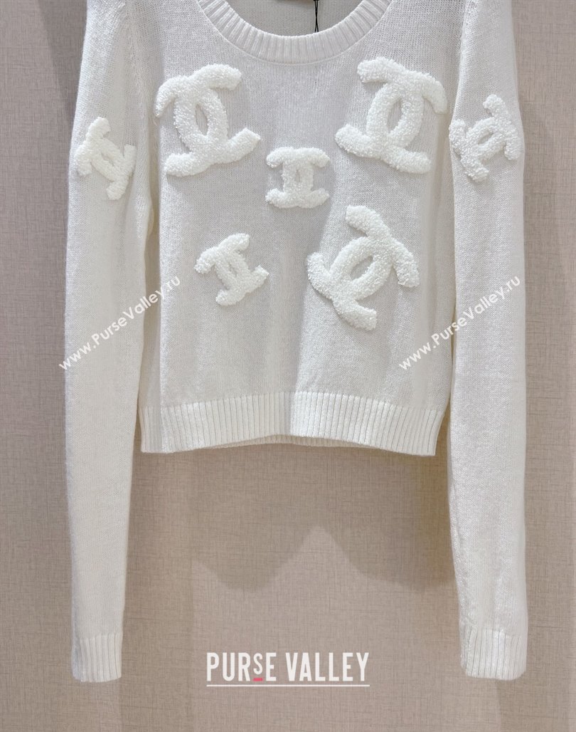 Chanel Wool Sweater CH112720 White 2023 (Q-23112720)