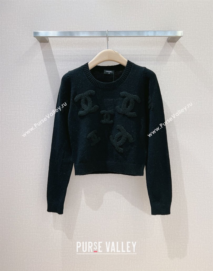 Chanel Wool Sweater CH112721 Black 2023 (Q-23112721)