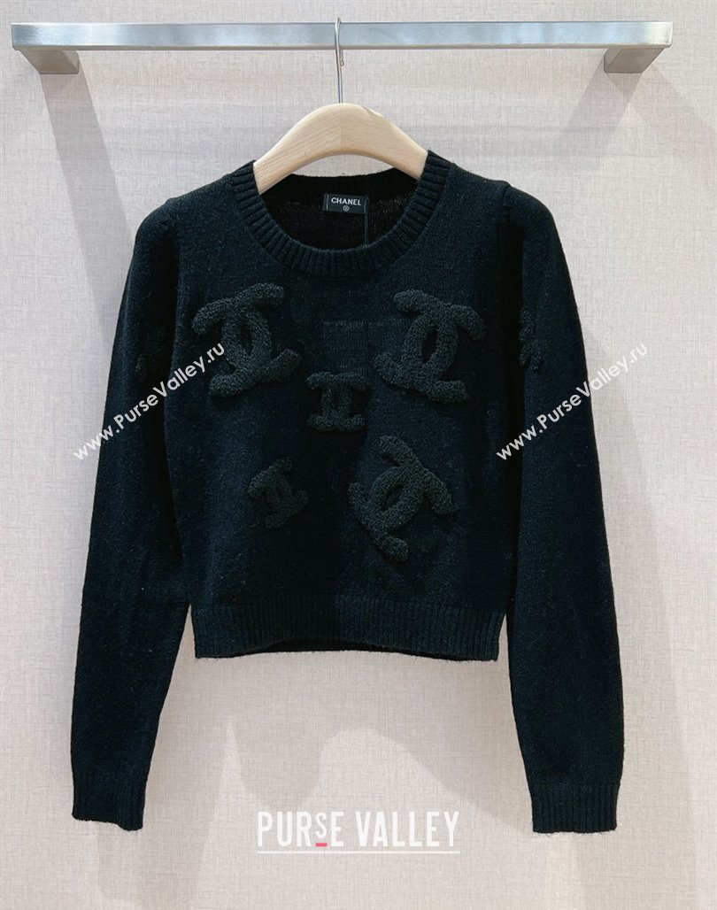 Chanel Wool Sweater CH112721 Black 2023 (Q-23112721)