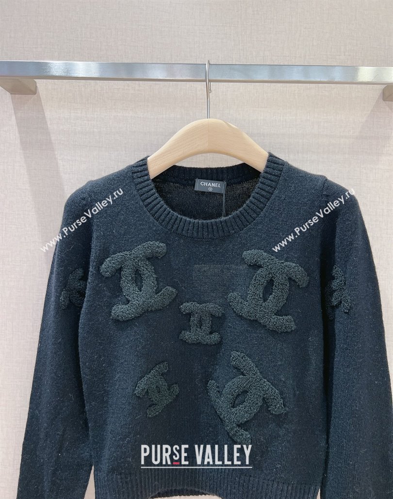 Chanel Wool Sweater CH112721 Black 2023 (Q-23112721)