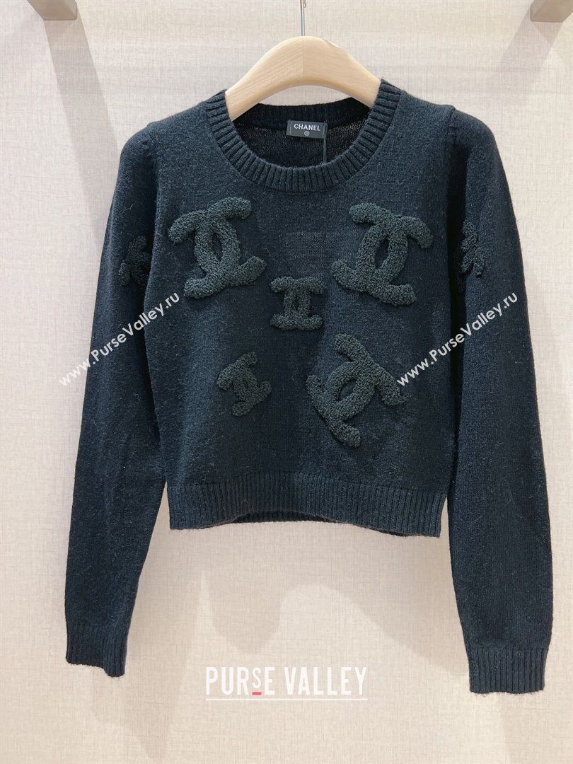 Chanel Wool Sweater CH112721 Black 2023 (Q-23112721)