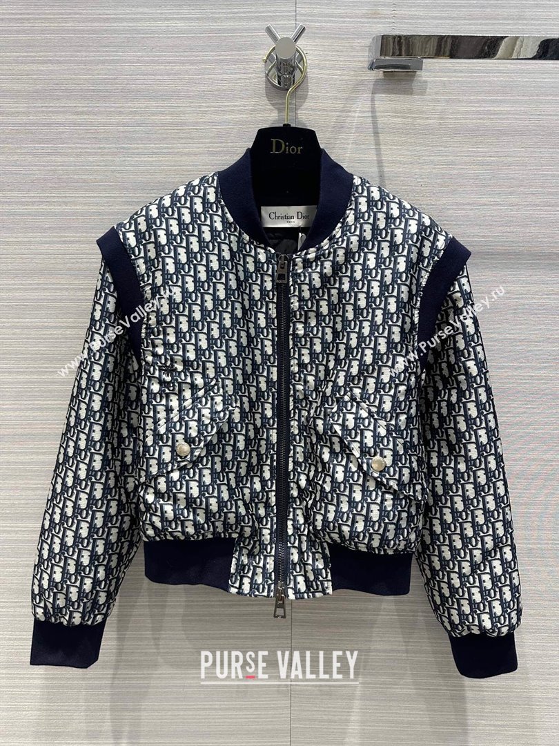 Dior Padded Oblique Jacket D112741 Blue 2023 (Q-23112741)