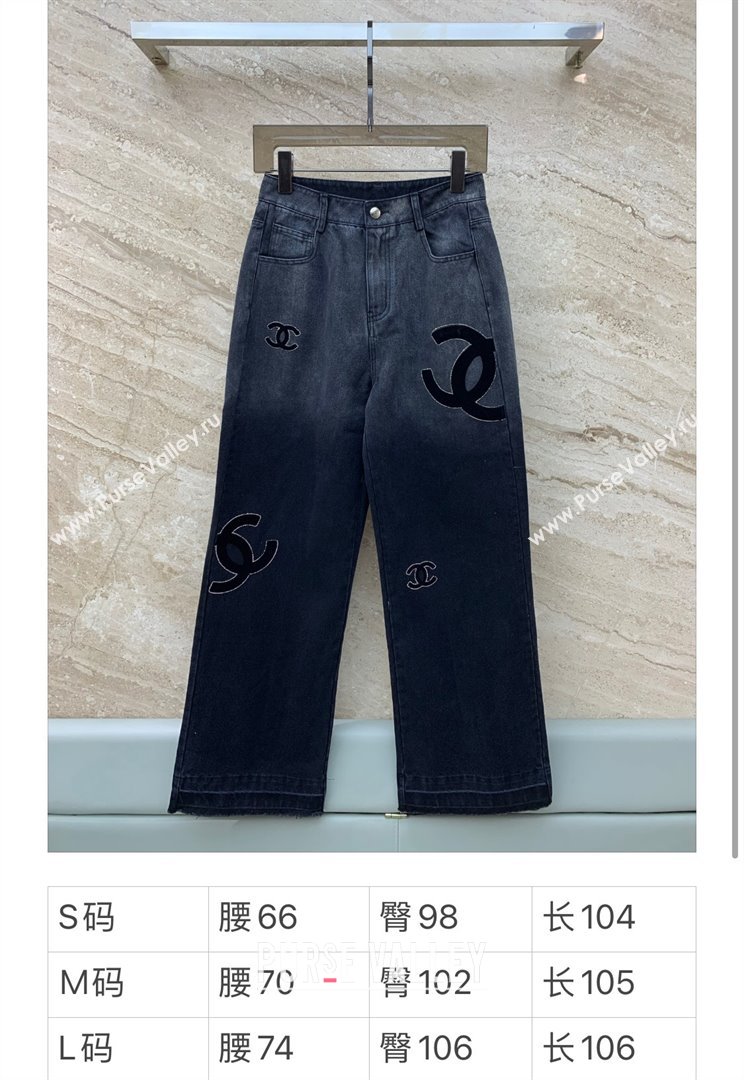 Chanel Denim Jeans CH113011 Black 2023 (VT-23113001)