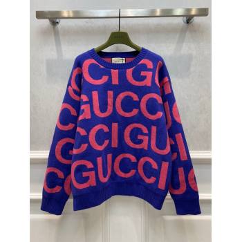 Gucci Wool Cashmere Sweater G112504 Blue 2023 (Q-23112504)