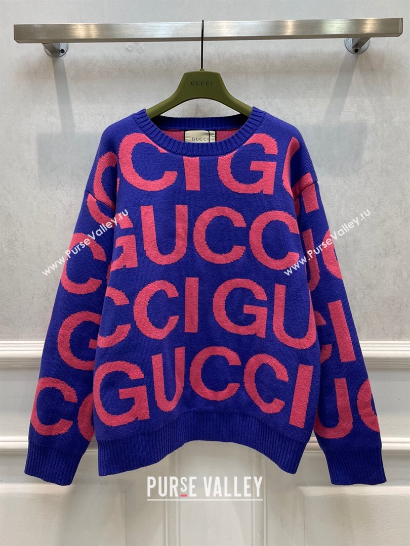 Gucci Wool Cashmere Sweater G112504 Blue 2023 (Q-23112504)