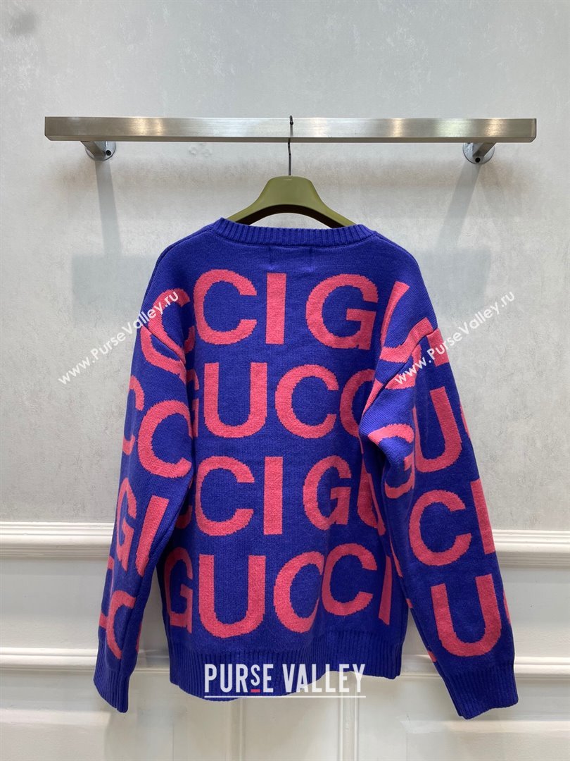 Gucci Wool Cashmere Sweater G112504 Blue 2023 (Q-23112504)