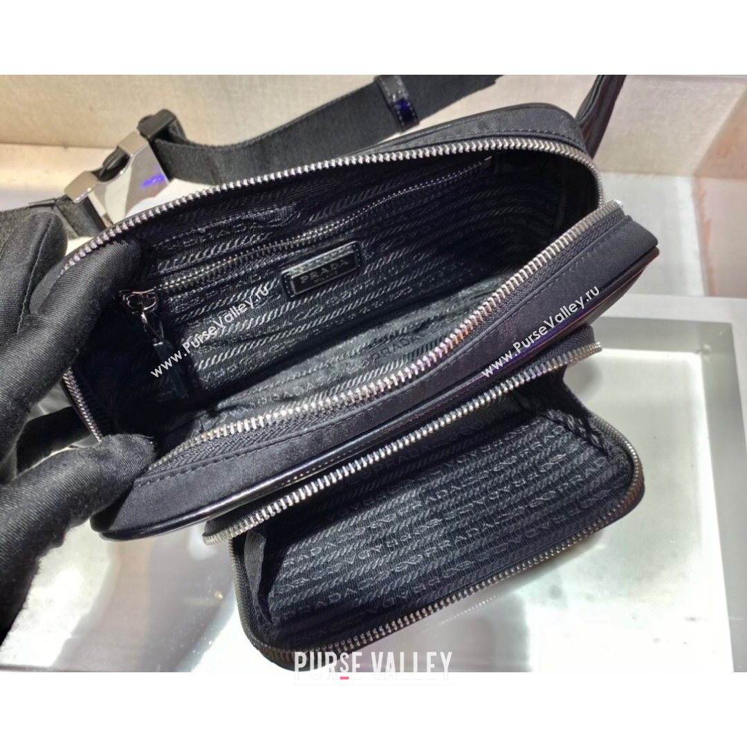 Prada Re-Nylon and Brushed Leather Belt Bag 2VL977 Black 2021 (YZ-21080425)