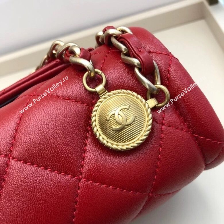 Chanel Quilted Lambskin Large Flap Bag with Metal Button AS2056 Red 2020 TOP (SMJD-20112320)