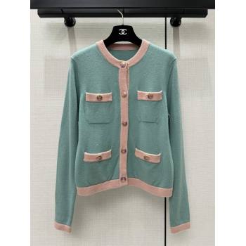 Chanel Cashmere Cardigan CH113017 Green 2023 (Q-23113017)