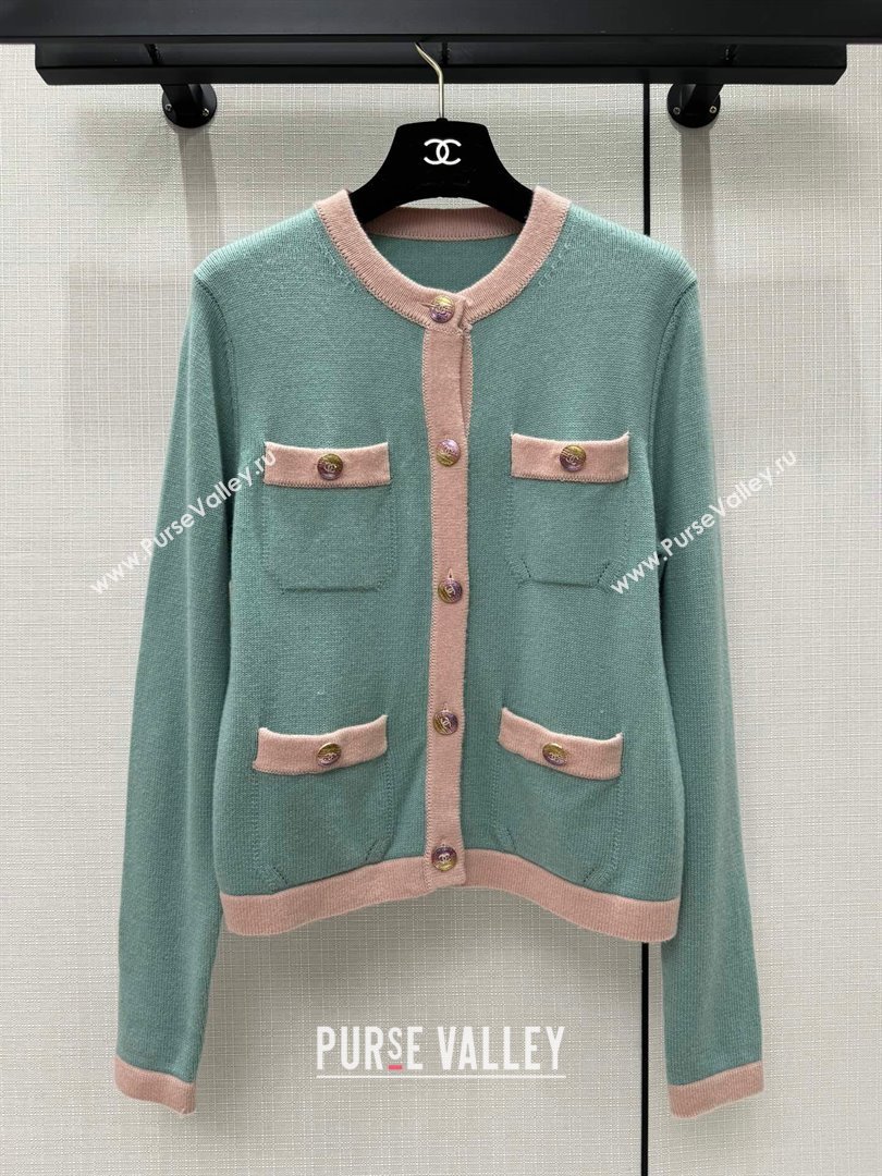 Chanel Cashmere Cardigan CH113017 Green 2023 (Q-23113017)