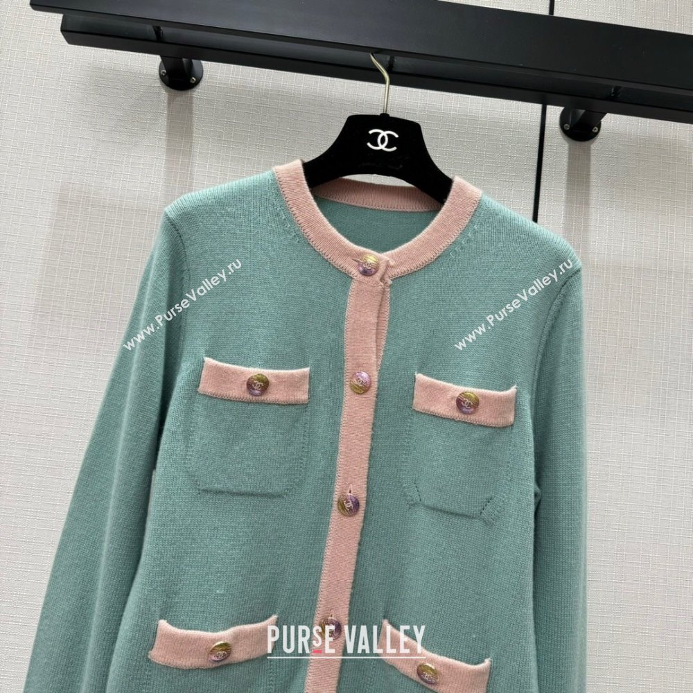 Chanel Cashmere Cardigan CH113017 Green 2023 (Q-23113017)