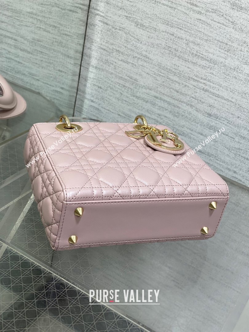 Dior Small Lady My ABCDior Bag in Pink Pearlescent Cannage Lambskin 2024 (XXG-24070306)