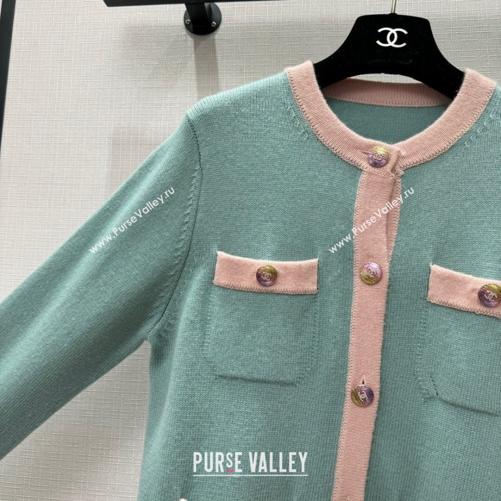 Chanel Cashmere Cardigan CH113017 Green 2023 (Q-23113017)