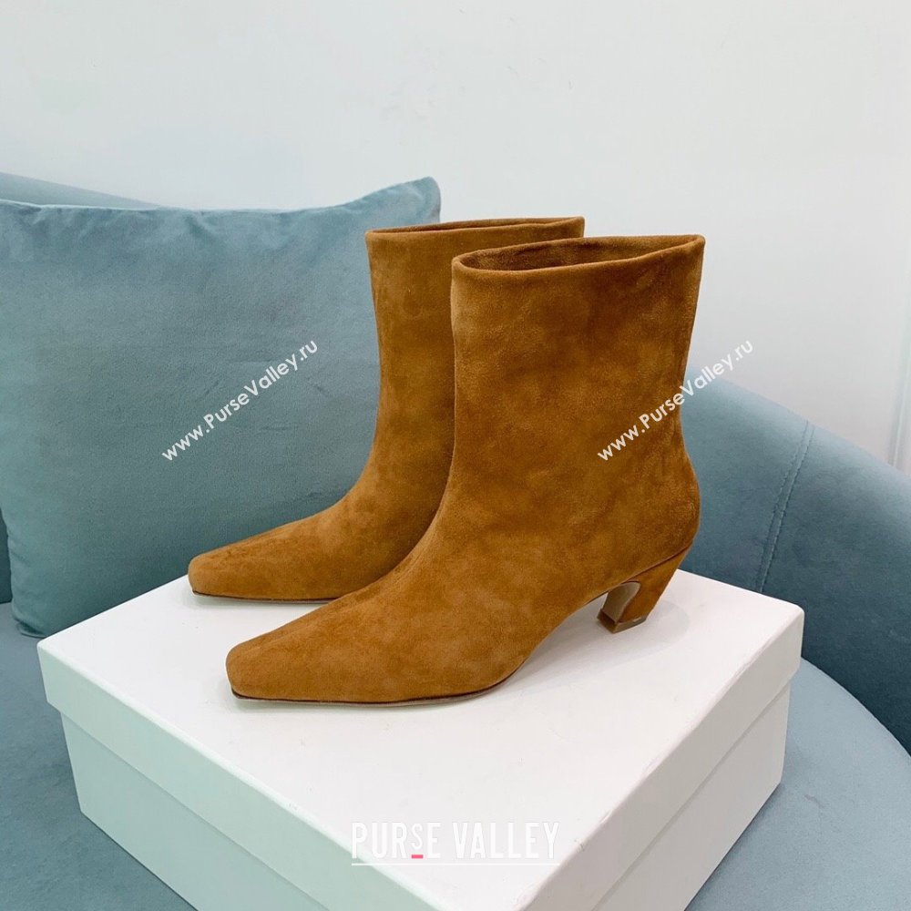 Khaite Suede ARIZONA Boot with 5.5cm Heel Brown 2024 (KE-24081701)