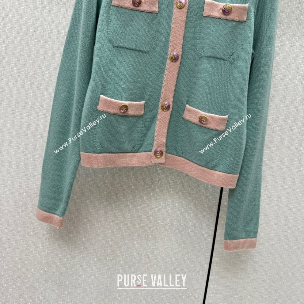 Chanel Cashmere Cardigan CH113017 Green 2023 (Q-23113017)