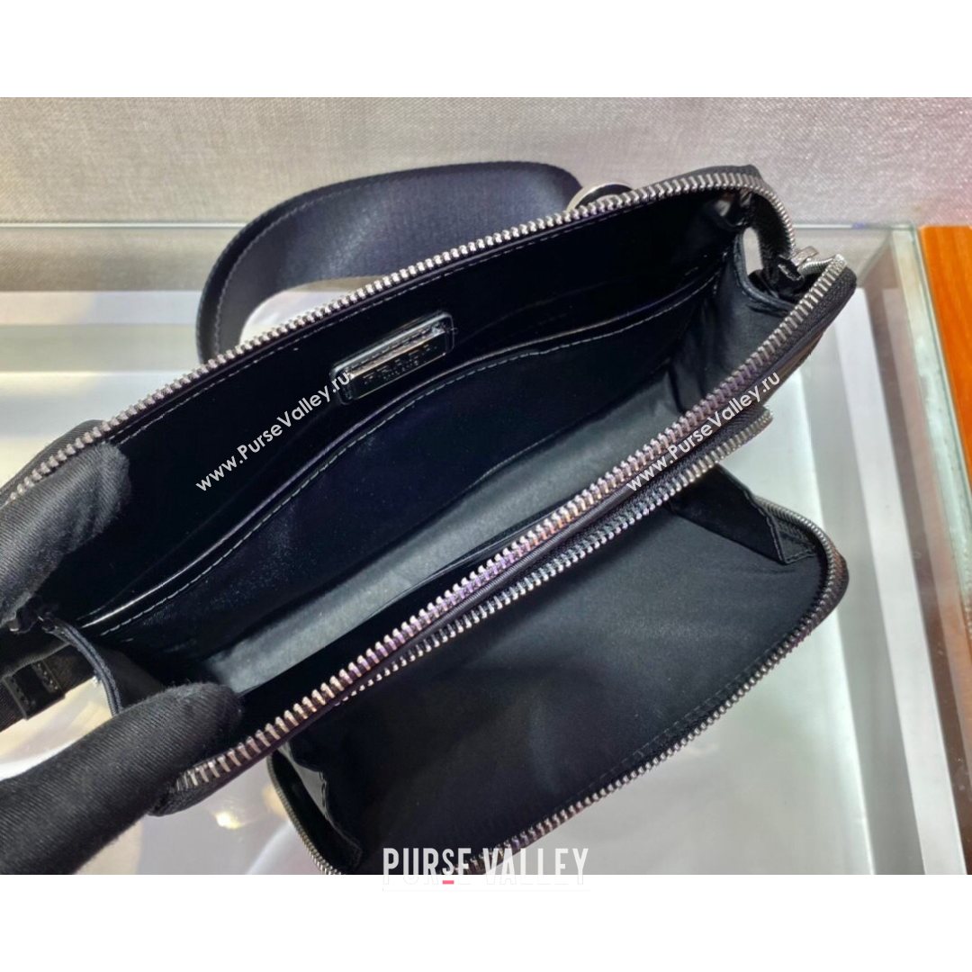 Prada Re-Nylon and Leather Shoulder Bag 2VH130 Black 2021 (YZ-21080426)