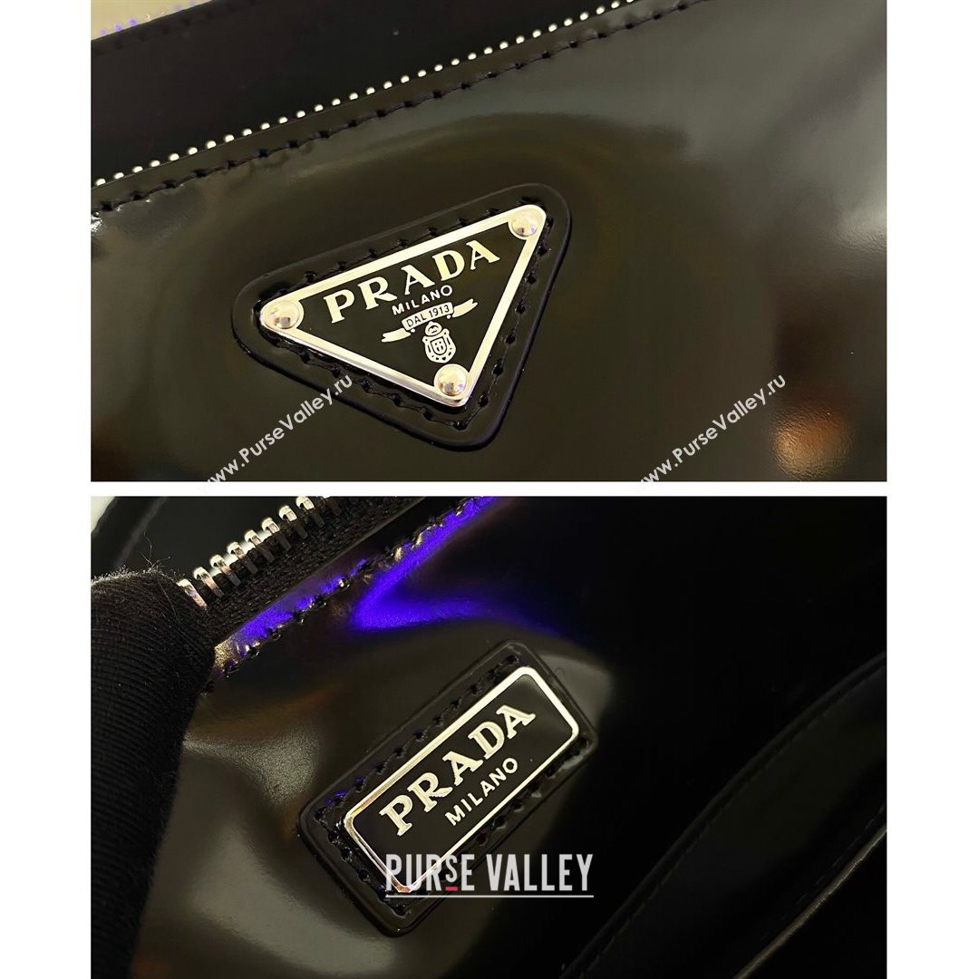 Prada Re-Nylon and Leather Shoulder Bag 2VH130 Black 2021 (YZ-21080426)