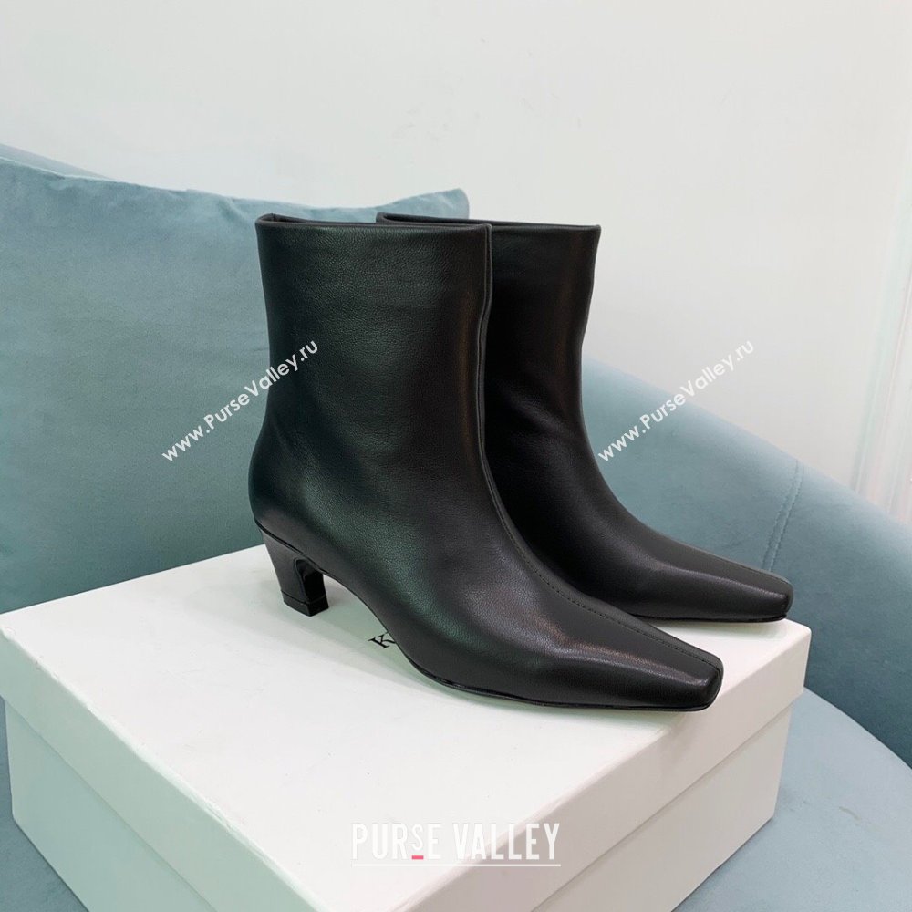 Khaite Leather ARIZONA Boot with 5.5cm Heel Black 2024 (KE-24081702)