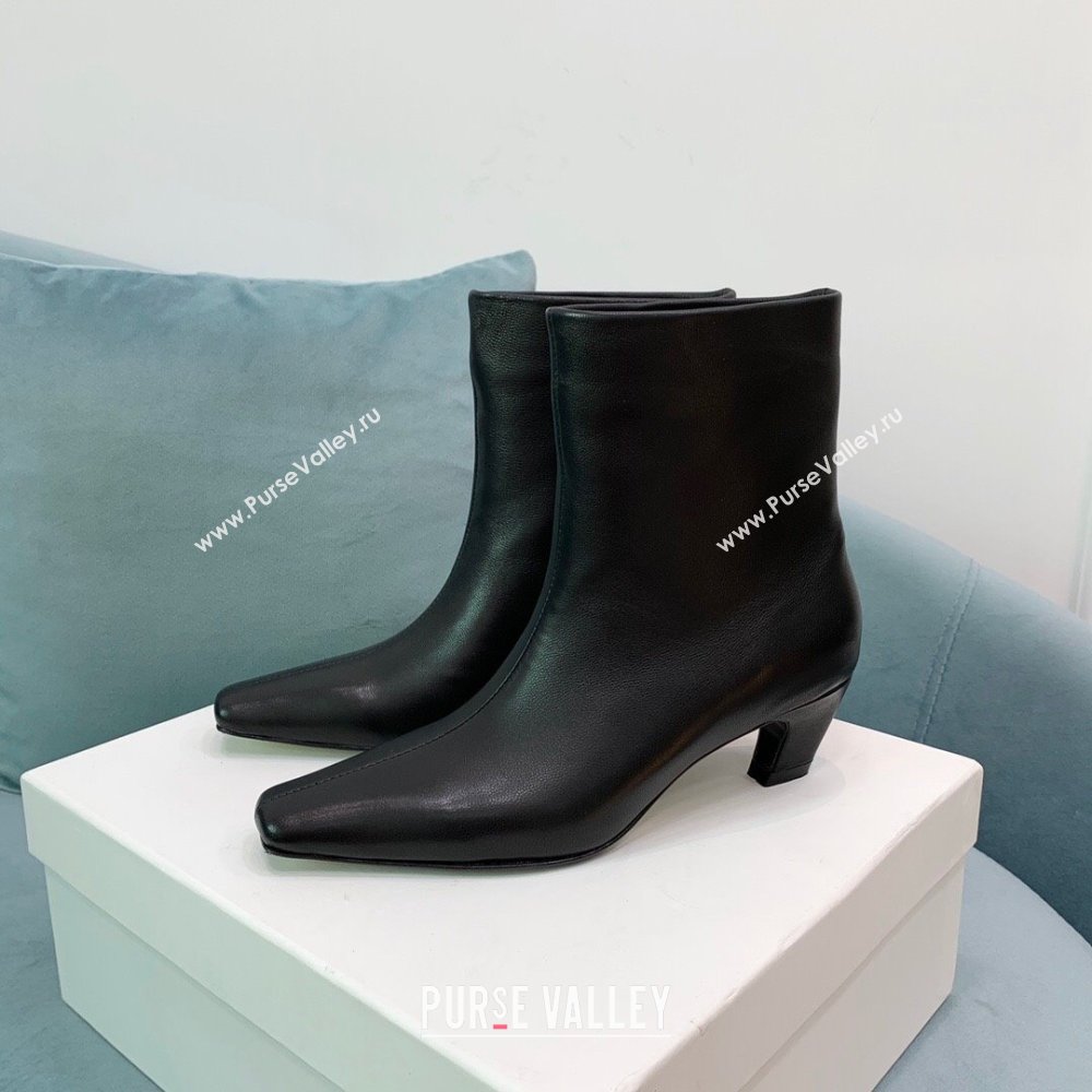 Khaite Leather ARIZONA Boot with 5.5cm Heel Black 2024 (KE-24081702)