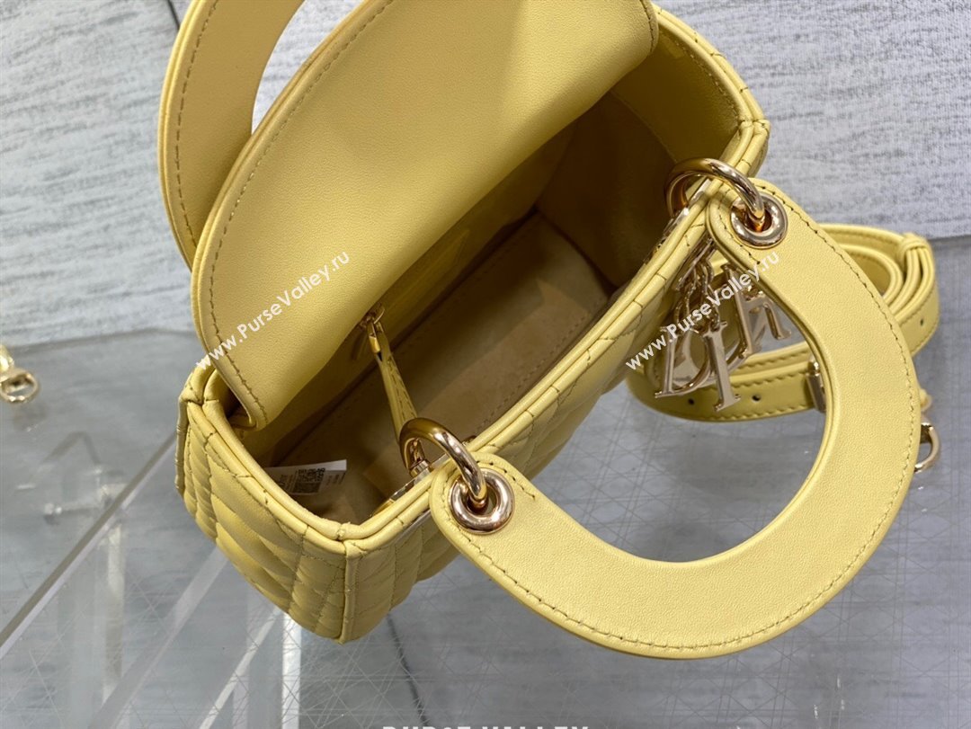 Dior Mini Lady Dior Bag in Yellow Cannage Lambskin 2024 (XXG-24070307)