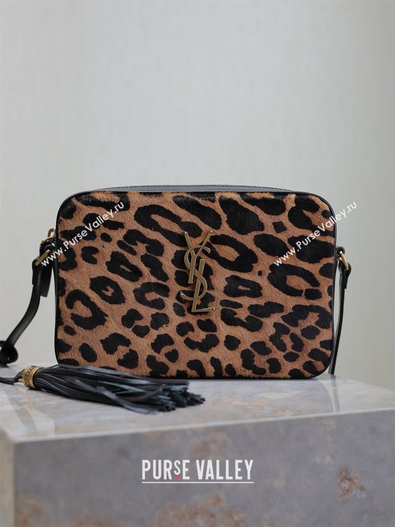 Saint Laurent Lou Camera Shoulder Bag in Pony Hair Leather 520534 Leopard 2025 (MHUI-25022113)