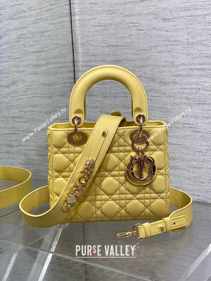 Dior Small Lady My ABCDior Bag in Yellow Cannage Lambskin 2024 (XXG-24070308)