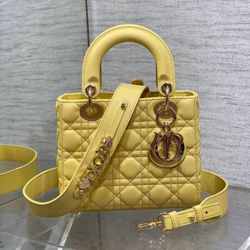 Dior Small Lady My ABCDior Bag in Yellow Cannage Lambskin 2024 (XXG-24070308)