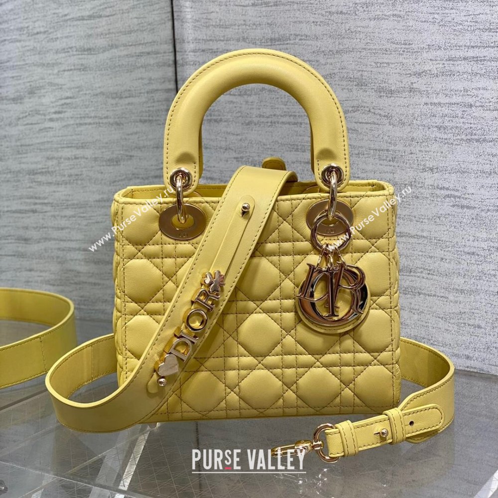 Dior Small Lady My ABCDior Bag in Yellow Cannage Lambskin 2024 (XXG-24070308)