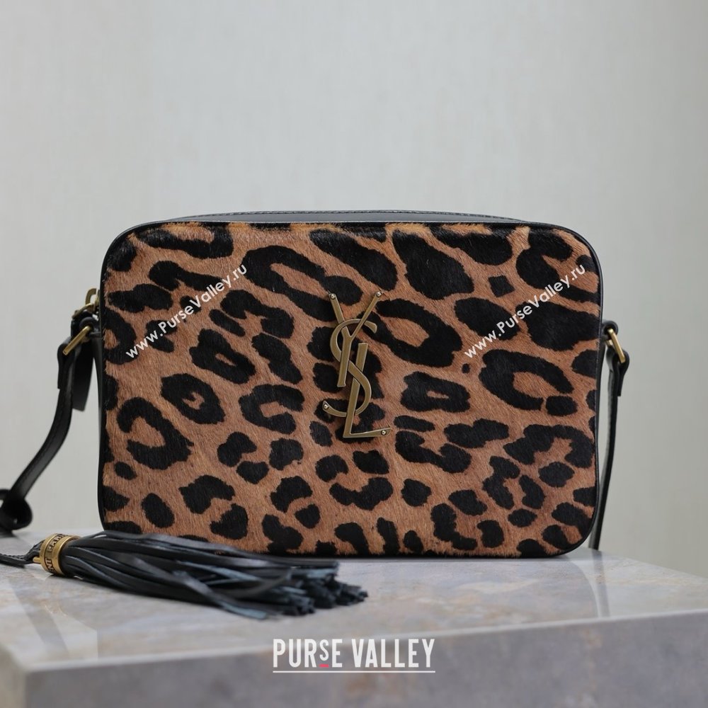 Saint Laurent Lou Camera Shoulder Bag in Pony Hair Leather 520534 Leopard 2025 (MHUI-25022113)