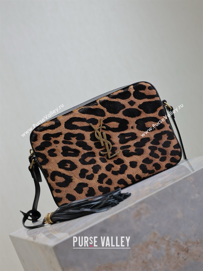 Saint Laurent Lou Camera Shoulder Bag in Pony Hair Leather 520534 Leopard 2025 (MHUI-25022113)