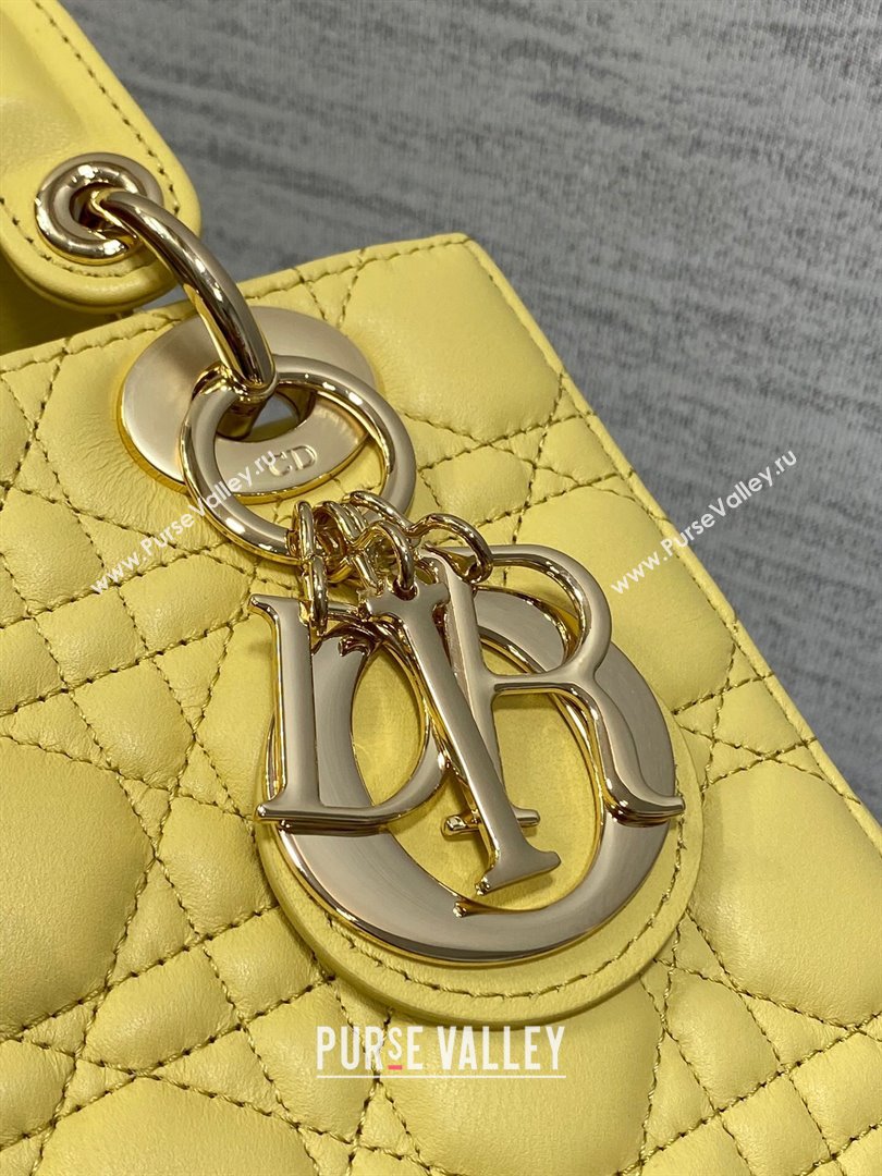 Dior Small Lady My ABCDior Bag in Yellow Cannage Lambskin 2024 (XXG-24070308)