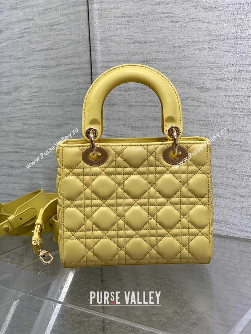 Dior Small Lady My ABCDior Bag in Yellow Cannage Lambskin 2024 (XXG-24070308)