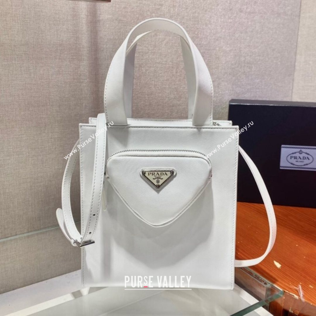 Prada Nappa Leather Tote Bag 1BG418 White 2021 (YZ-21080429)