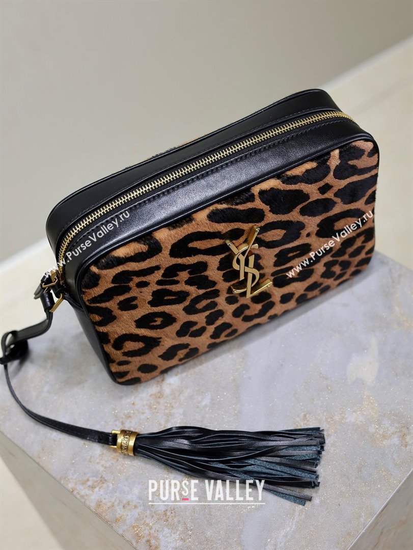 Saint Laurent Lou Camera Shoulder Bag in Pony Hair Leather 520534 Leopard 2025 (MHUI-25022113)