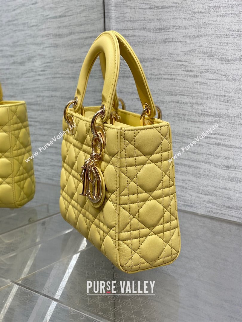 Dior Small Lady My ABCDior Bag in Yellow Cannage Lambskin 2024 (XXG-24070308)