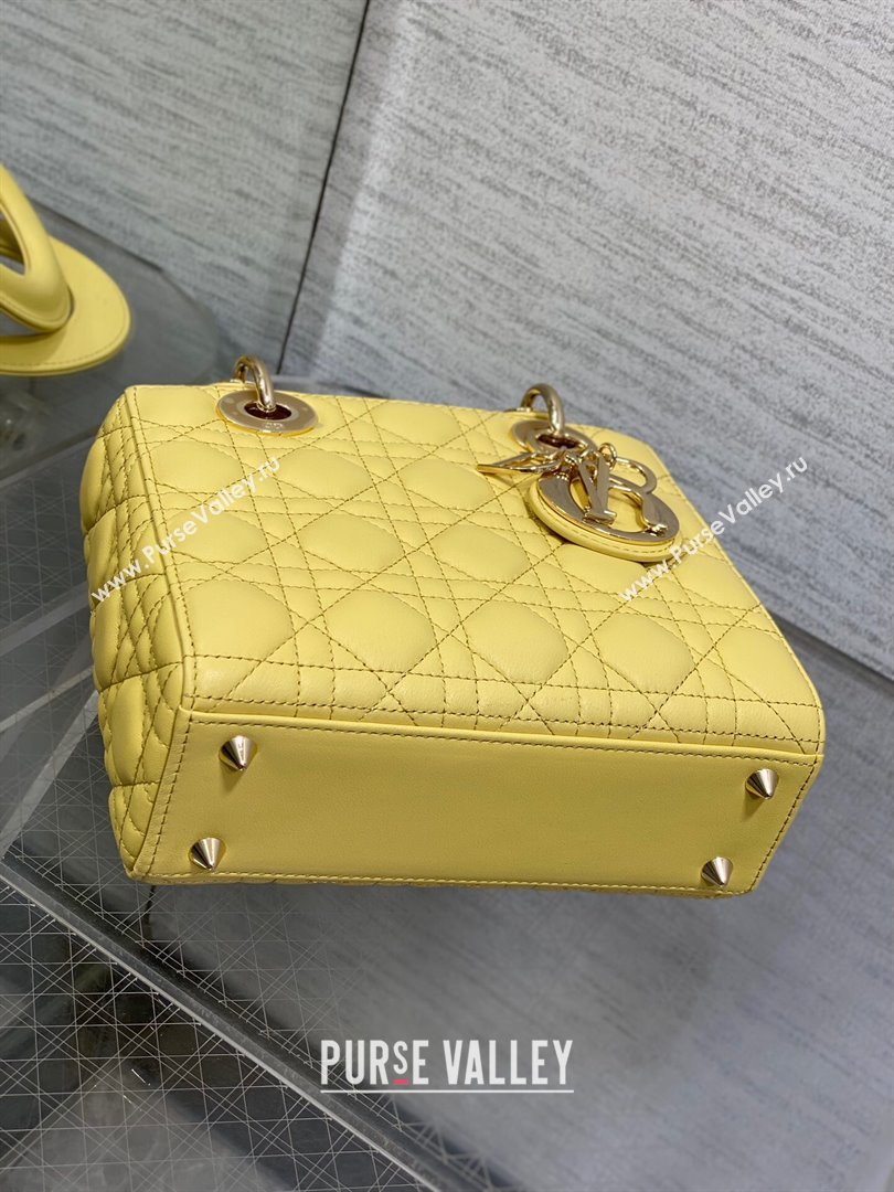 Dior Small Lady My ABCDior Bag in Yellow Cannage Lambskin 2024 (XXG-24070308)