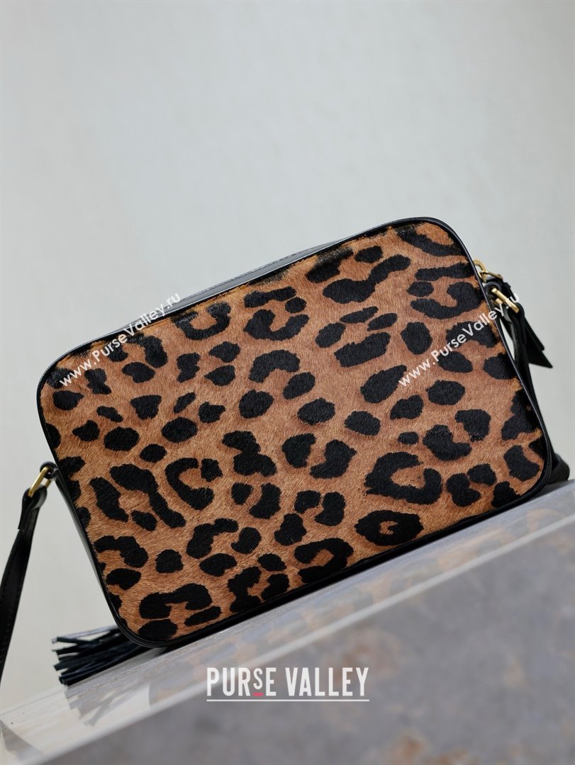 Saint Laurent Lou Camera Shoulder Bag in Pony Hair Leather 520534 Leopard 2025 (MHUI-25022113)