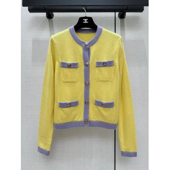 Chanel Cashmere Cardigan CH113020 Yellow 2023 (Q-23113020)