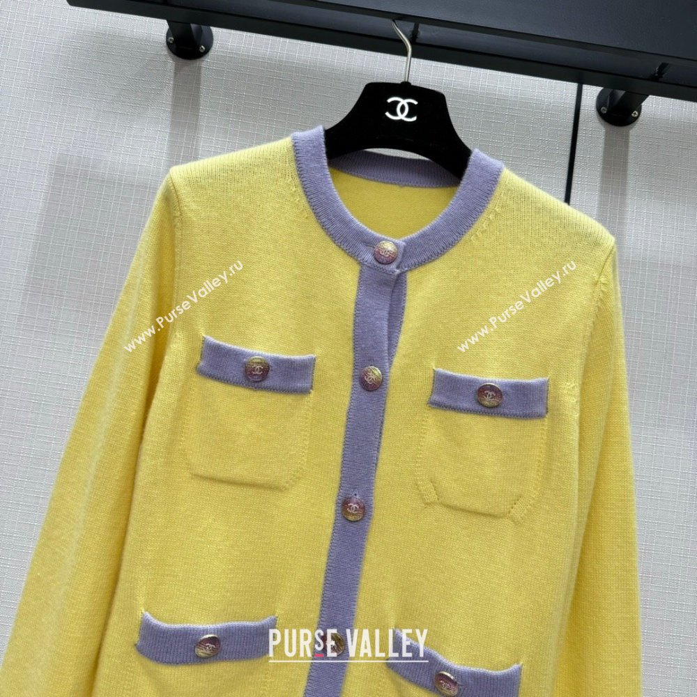 Chanel Cashmere Cardigan CH113020 Yellow 2023 (Q-23113020)