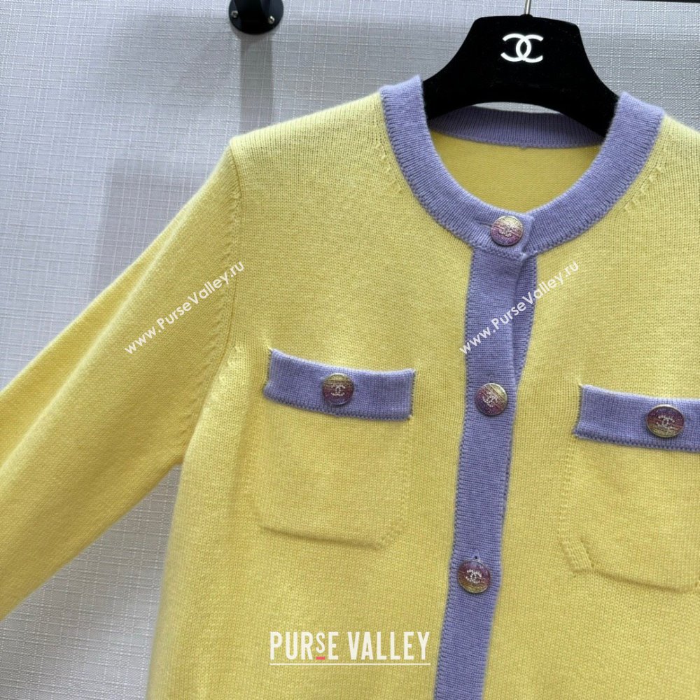 Chanel Cashmere Cardigan CH113020 Yellow 2023 (Q-23113020)