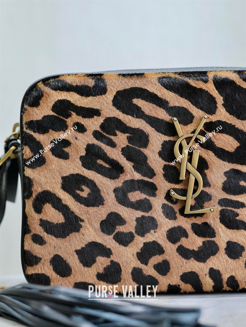 Saint Laurent Lou Camera Shoulder Bag in Pony Hair Leather 520534 Leopard 2025 (MHUI-25022113)