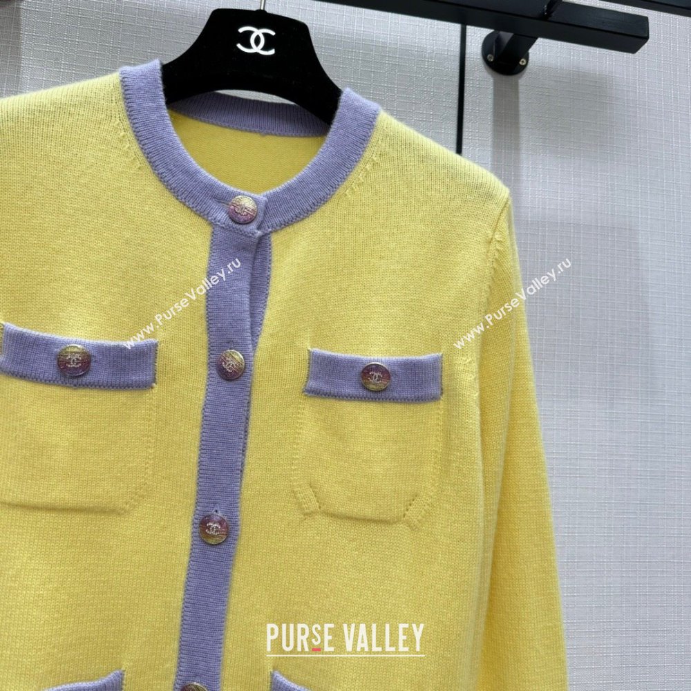 Chanel Cashmere Cardigan CH113020 Yellow 2023 (Q-23113020)