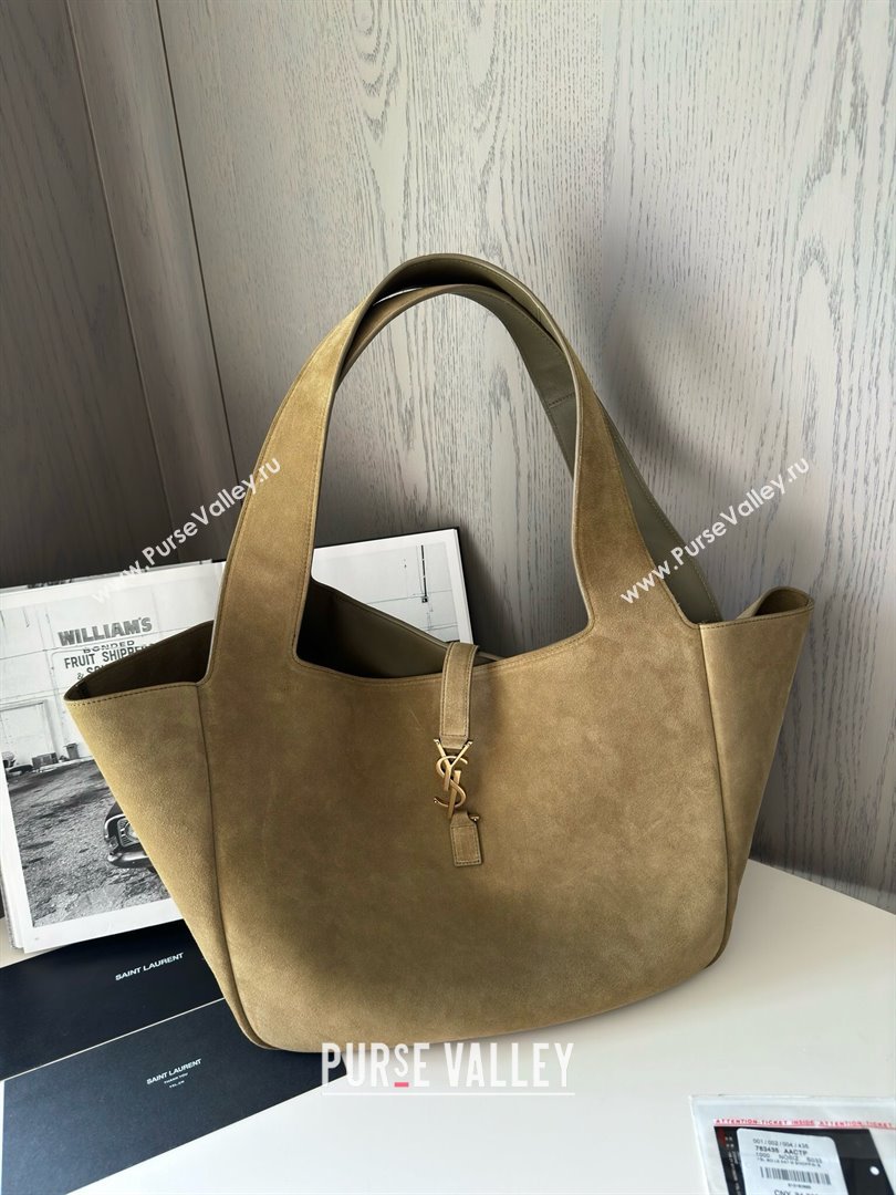 Saint Laurent Bea Tote in Suede 763435 Barley Green 2025 Top Quality (HONGS-25031715)