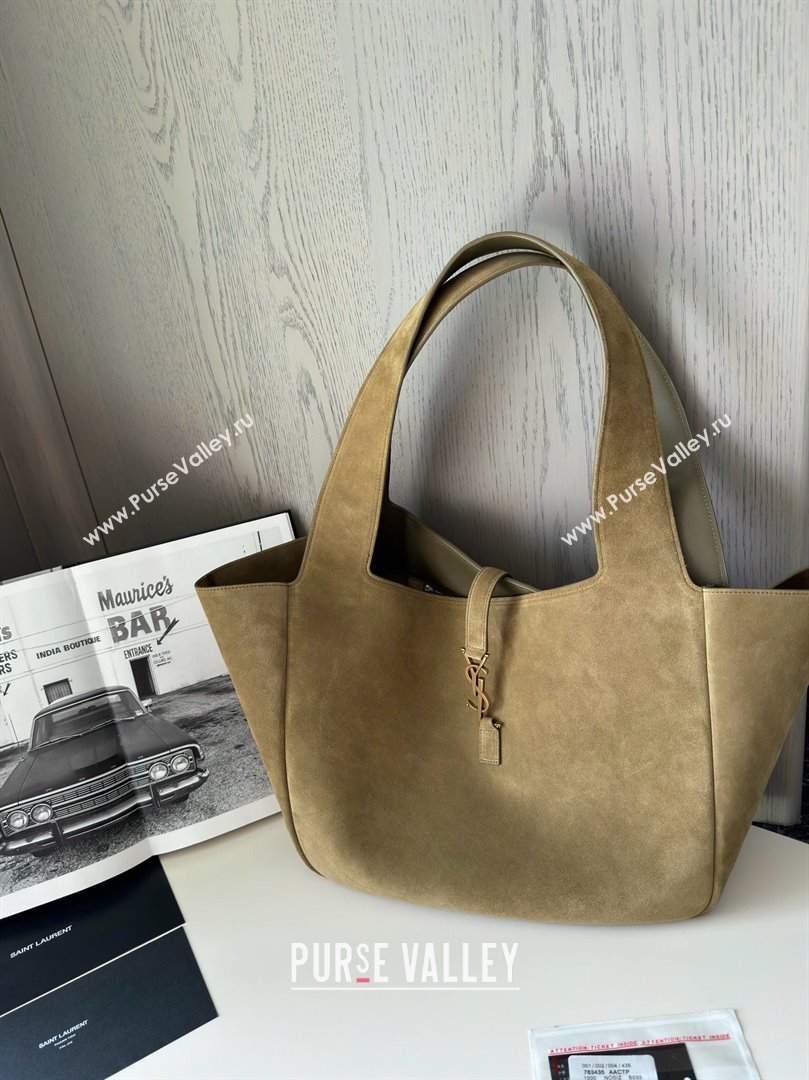 Saint Laurent Bea Tote in Suede 763435 Barley Green 2025 Top Quality (HONGS-25031715)