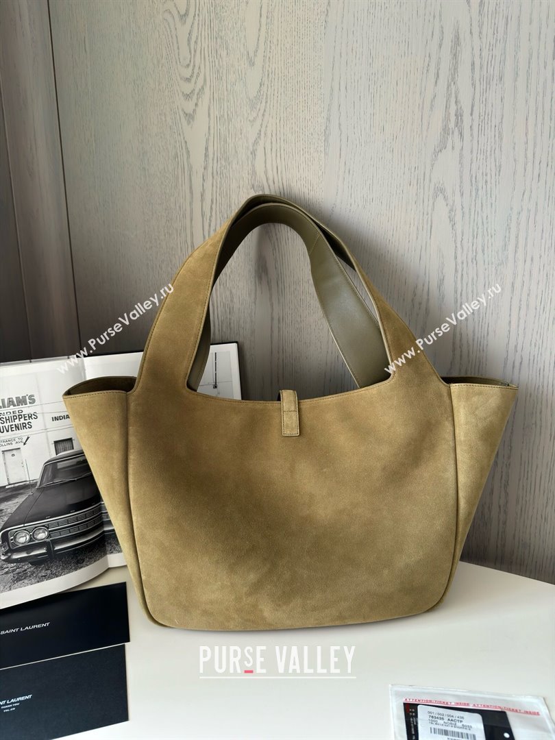 Saint Laurent Bea Tote in Suede 763435 Barley Green 2025 Top Quality (HONGS-25031715)