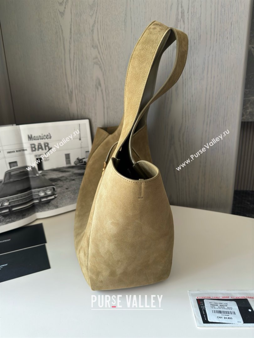 Saint Laurent Bea Tote in Suede 763435 Barley Green 2025 Top Quality (HONGS-25031715)